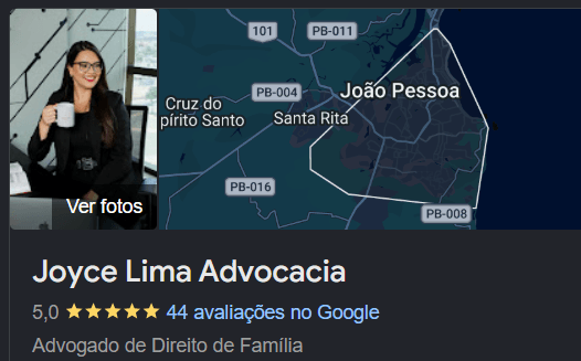 Joyce Lima Advocacia — 5,0 estrelas no Google com 44 avaliações